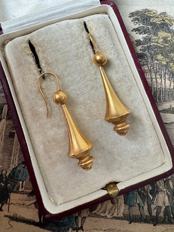 Victorian 15K Gold Drop Earrings