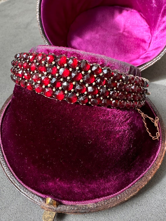 Antique Victorian Garnet Bangle - image 2