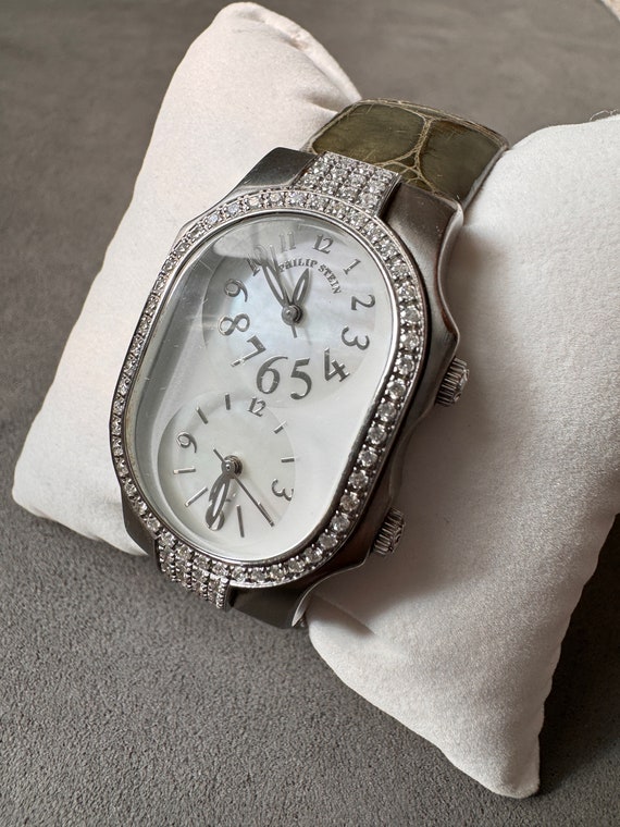 Philip Stein Diamond Mother of Pearl Dual Dial Stainless  display picture 3
