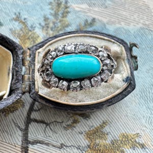 Antique Georgian Turquoise and Diamond Ring