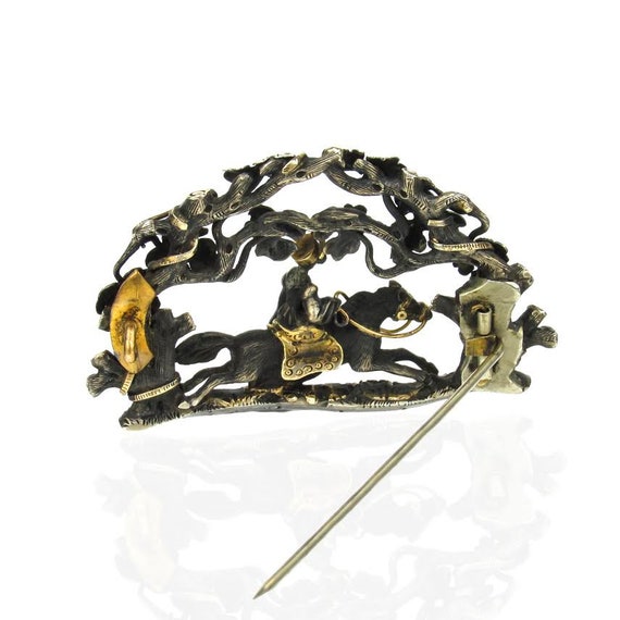 Renaissance Revival Silver and Gold Brooch after … - image 2