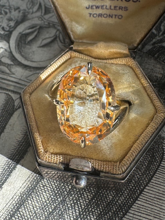 Bespoke 13.81 Carat No-Heat Yellow Sapphire Bypass Ring - AGL