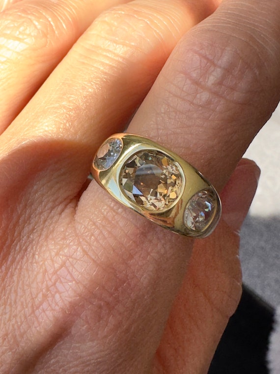 Old cut sale diamond gypsy ring