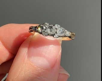 Georgian Rose Cut Diamond Half Hoop Ring