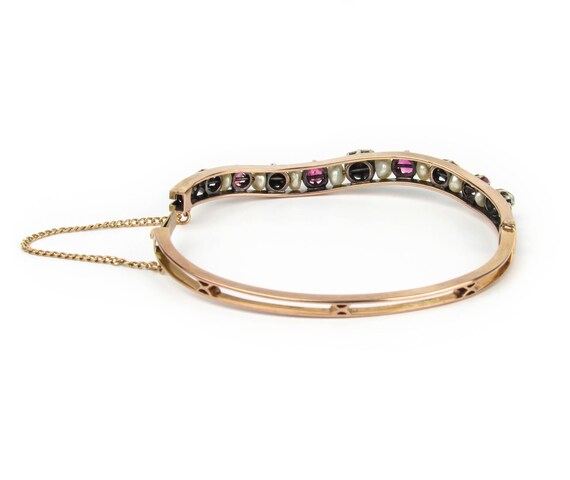 Antique Victorian Rose Cut Diamond, Ruby and Pear… - image 4