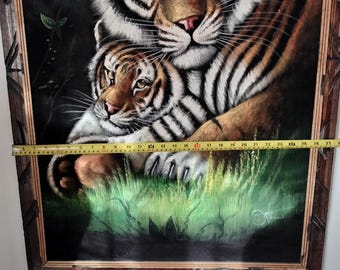 Vintage - David Ortiz- Tiger , Tigress With Cub - Extra Large