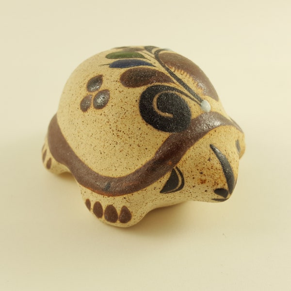 Adorable! Vintage Mexican Tonala Netzi Ceramic Turtle Figurine - Mid Century Modern