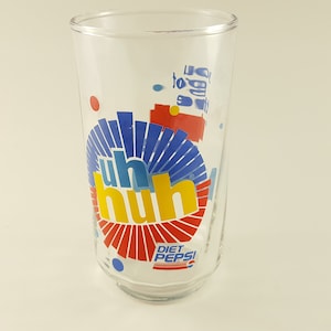 Vintage Diet Pepsi Glass &quot; You Got the Right One Baby, Uh Huh! &quot; Ray Charles Promotional