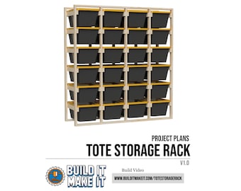 DIY 27 Gallon Tote Storage Rack - Fits 24 totes! (plans only)