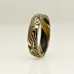 Mokume Wedding Band