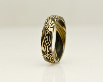 Mokume Wedding Band