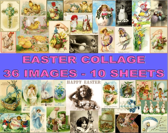 Easter Printable Images Digital Ephemera Vintage - Etsy