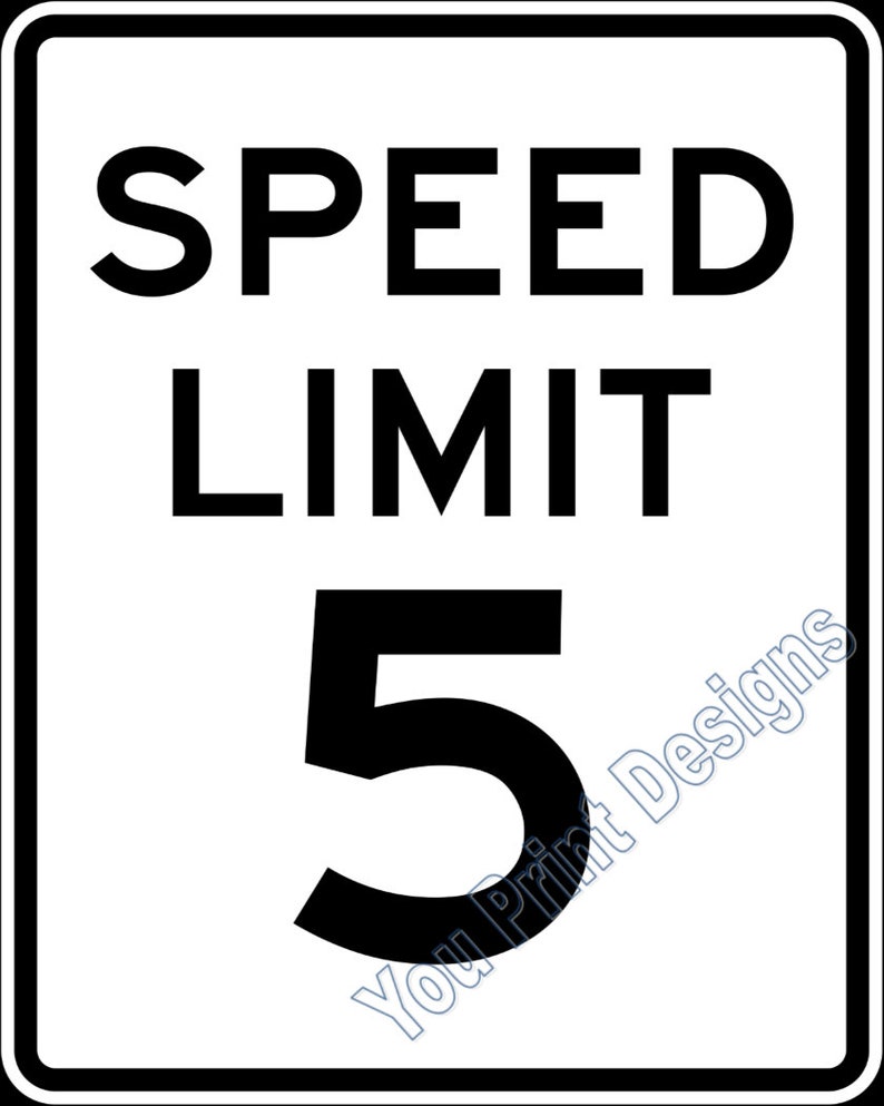 Printable Speed Limit Signs Party Decorations Scrapbooking | Etsy Canada