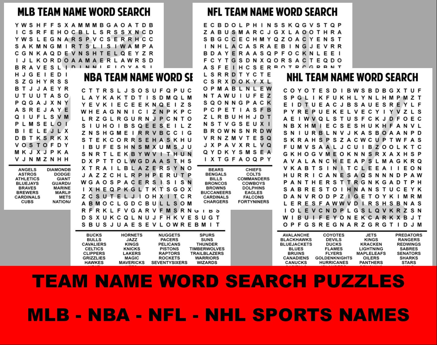 printable team name word search puzzles 4 word search etsy australia