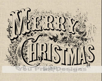 Tipografía navideña vintage, transparente, invertida o invertida, archivos PNG JPEG, scrapbooking, termoadhesivo, creación de tarjetas, imágenes prediseñadas digitales