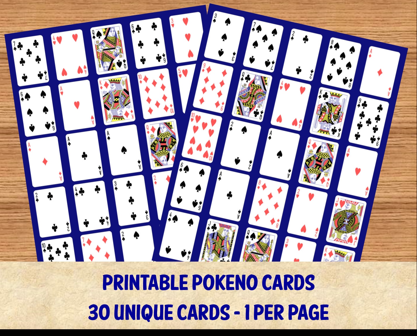 Printable Pokeno Cards 30 Unique Printable Cards 1 Card Per Etsy México