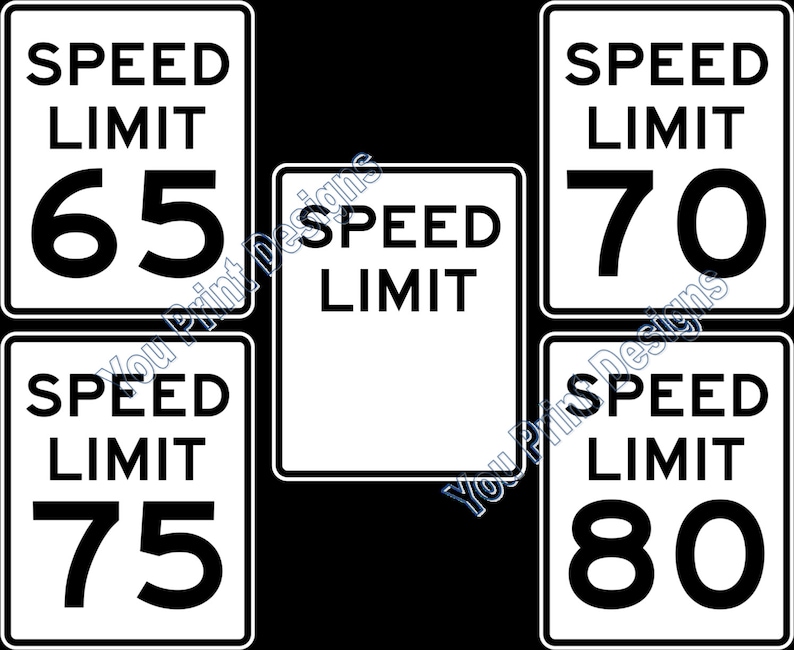 Printable Speed Limit Signs Party Decorations Scrapbooking - Etsy