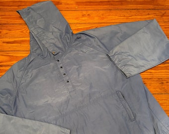 Vintage trui - windjack met capuchon van Britches (jaren 90 / extra groot / regenjack / hoodie / blauwe windjack / blauwe jas / lichtgewicht)