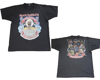 Vintage T-shirt - Iron Maiden-tröja (90-talet / Stor / L / De första tio åren / Up The Irons / The Decennium / Eddie / Heavy Metal / NWOBHM)