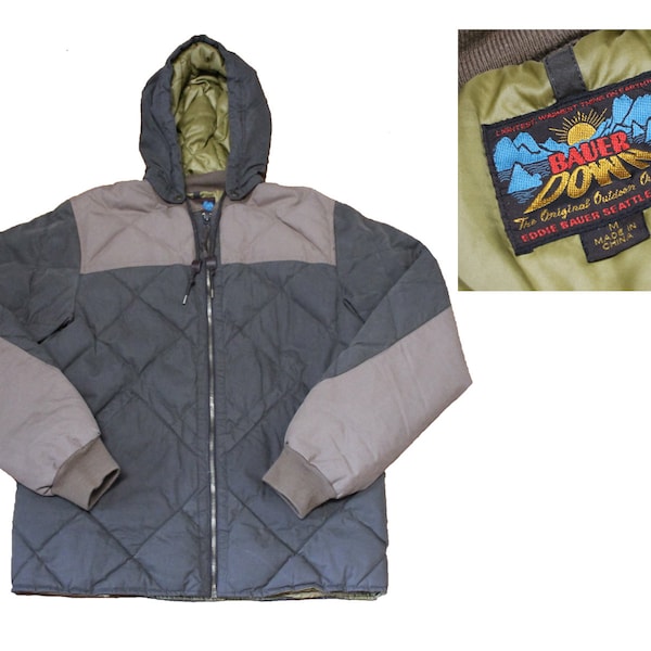 Vintage Jacket - Eddie Bauer Goose Down Jacket (90s - 00s / Medium / M / 1936 Skyliner Model / EB 550 / Hooded Jacket / Detachable Hood)