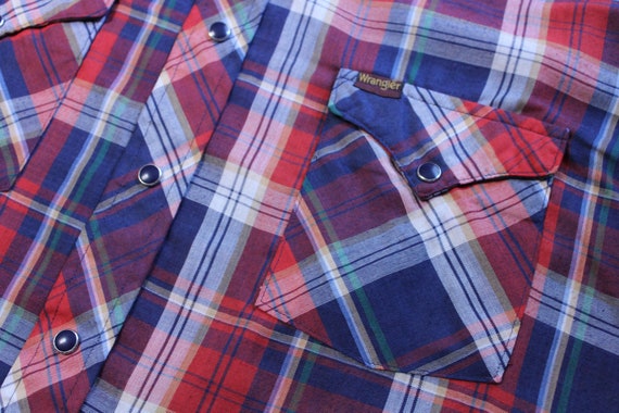Vintage Button Up - Wrangler Snap Button Western … - image 6