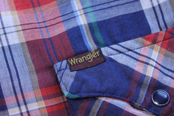 Vintage Button Up - Wrangler Snap Button Western … - image 4
