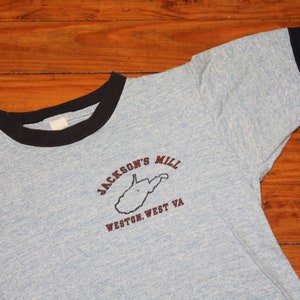 Vintage T-shirt - Jackson&#39;s Mill - Weston, West Virginia Shirt (jaren 70 / Extra Small / XS / WV / Ringer T-shirt / Ringer Shirt / Slim Fit / Zacht)