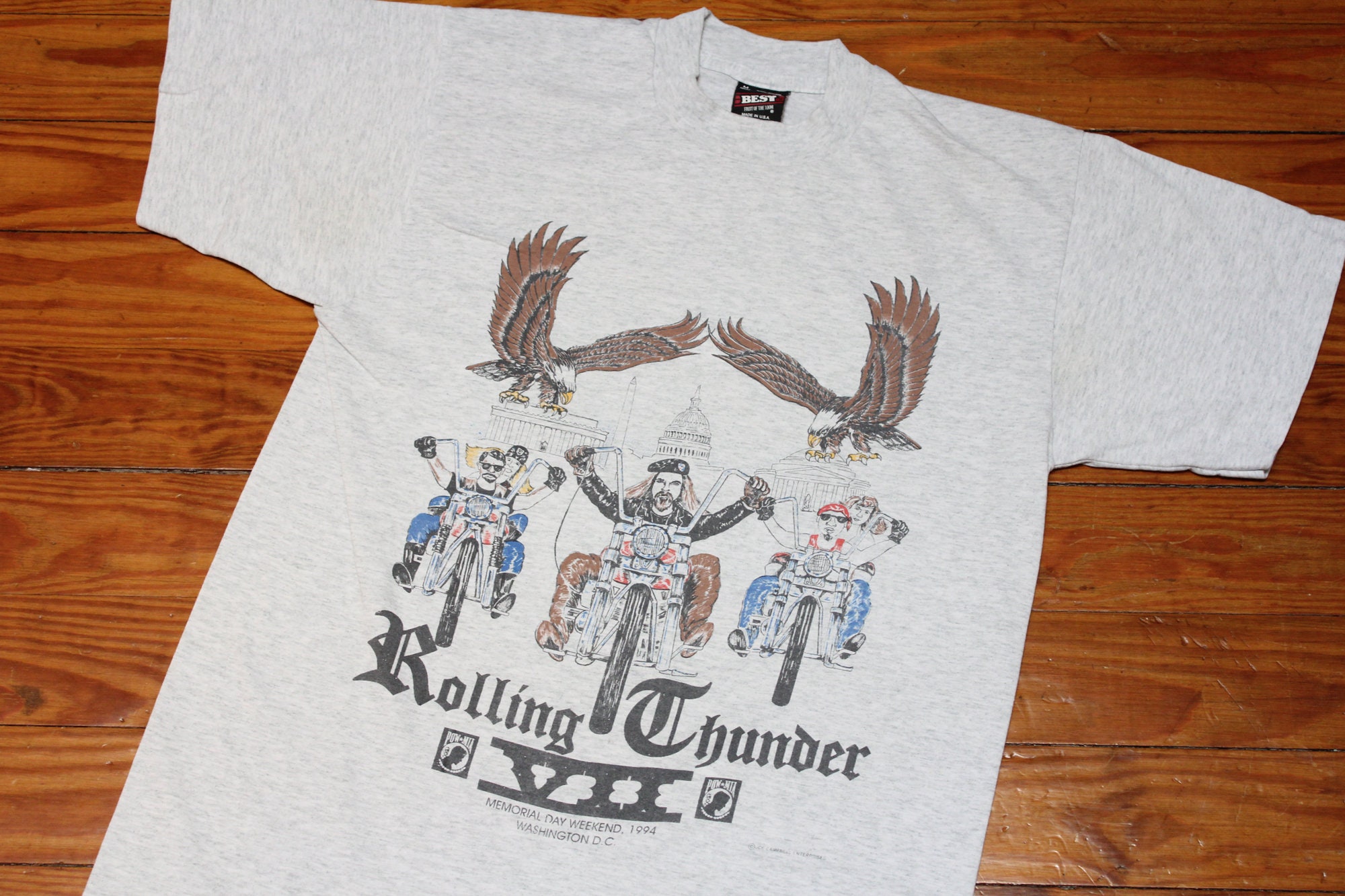 Vintage T Shirt Rolling Thunder VII Shirt 90s / Medium / M - Etsy