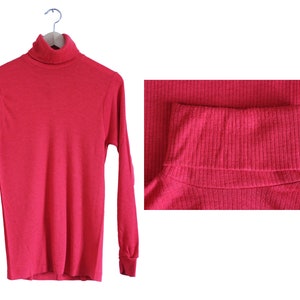 Vintage Shirt Thermal Turtleneck Shirt 90s / Medium / M / Thermal Underwear / Long Underwear / Red Turtleneck / Long Johns / Long Sleeve image 1