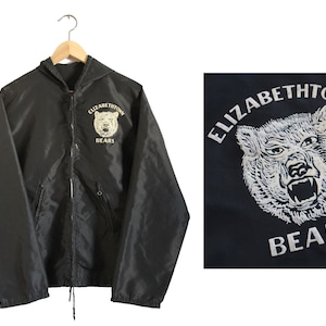 Vintage Jacket - Elizabethtown Bears Windbreaker Jacket (80s / Large / L / Hooded Jacket / Hooded Windbreaker / Rain Jacket / Pennsylvania)