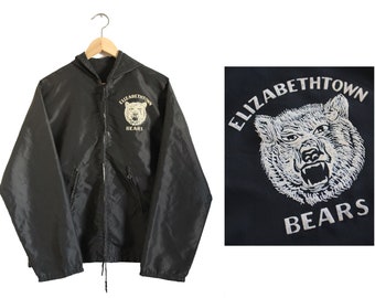 Vintage Jacket - Elizabethtown Bears Windbreaker Jacket (80s / Large / L / Hooded Jacket / Hooded Windbreaker / Rain Jacket / Pennsylvania)