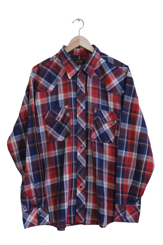 Vintage Button Up - Wrangler Snap Button Western … - image 1