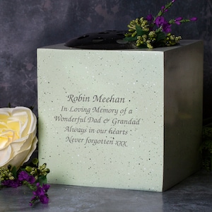 Personalised Message In Loving Memory Memorial Vase Grave Flower Bowl Cemetery Holder Funeral Stone Gifts Presents Ideas Memories