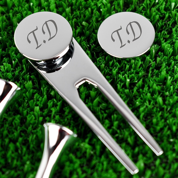 Gepersonaliseerde Golf Set 3 Tees Pitch en & Reparateur Ball Marker voor hem Mens Papa Verjaardag Kerst Vaderdag Geschenken Set Presenteert Golfer