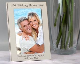 Personalised 30th Wedding Anniversary Silver Photo Frame Gifts Ideas For Pearl Couple Mum Dad