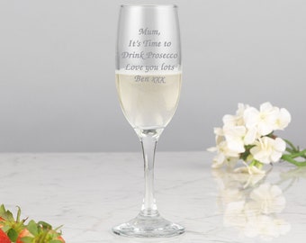 Personalised Engraved Champagne Prosecco Glass Flute Any Message Bridesmaid Gifts Ideas For Birthday Mothers Day Christmas Her Mum Womens