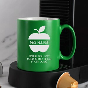 Personalised Thank You Teach Mugs Gifts Ideas For End Of School Year Leaving Miss Mr Mrs Apple Children Boys Girls Nursery Presents Primary