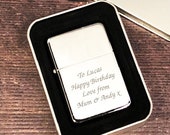 Personalised Silver Lighter Gifts Ideas For Him Her Happy Birthday Christmas Fathers Day Valentines Any Message