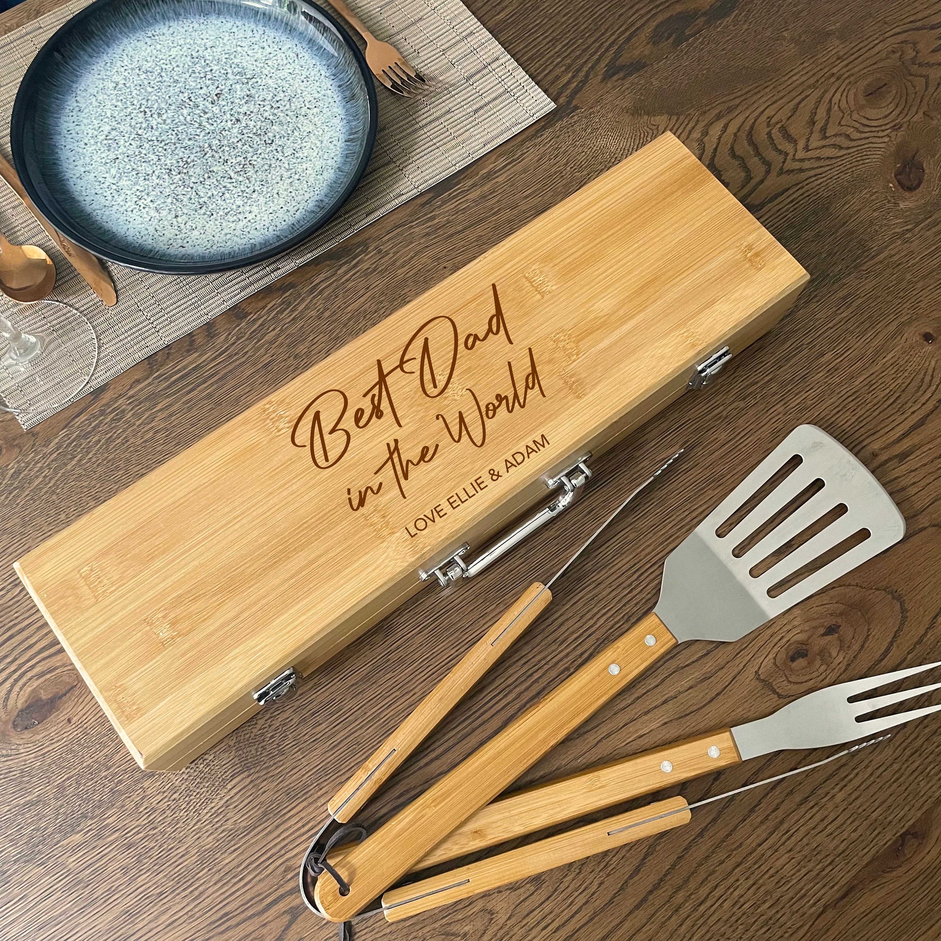 Personalized BBQ Set, Personalized BBQ tool set, Unique BBQ Grill Set,  Grill Master Engraved Barbecue Set, personalized grill set