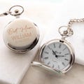 Personalised Script Pocket Watches Gifts Ideas For Wedding Favours Thank You Gifts Best Man Silver Gold Black Groomsman Father of the Bride
