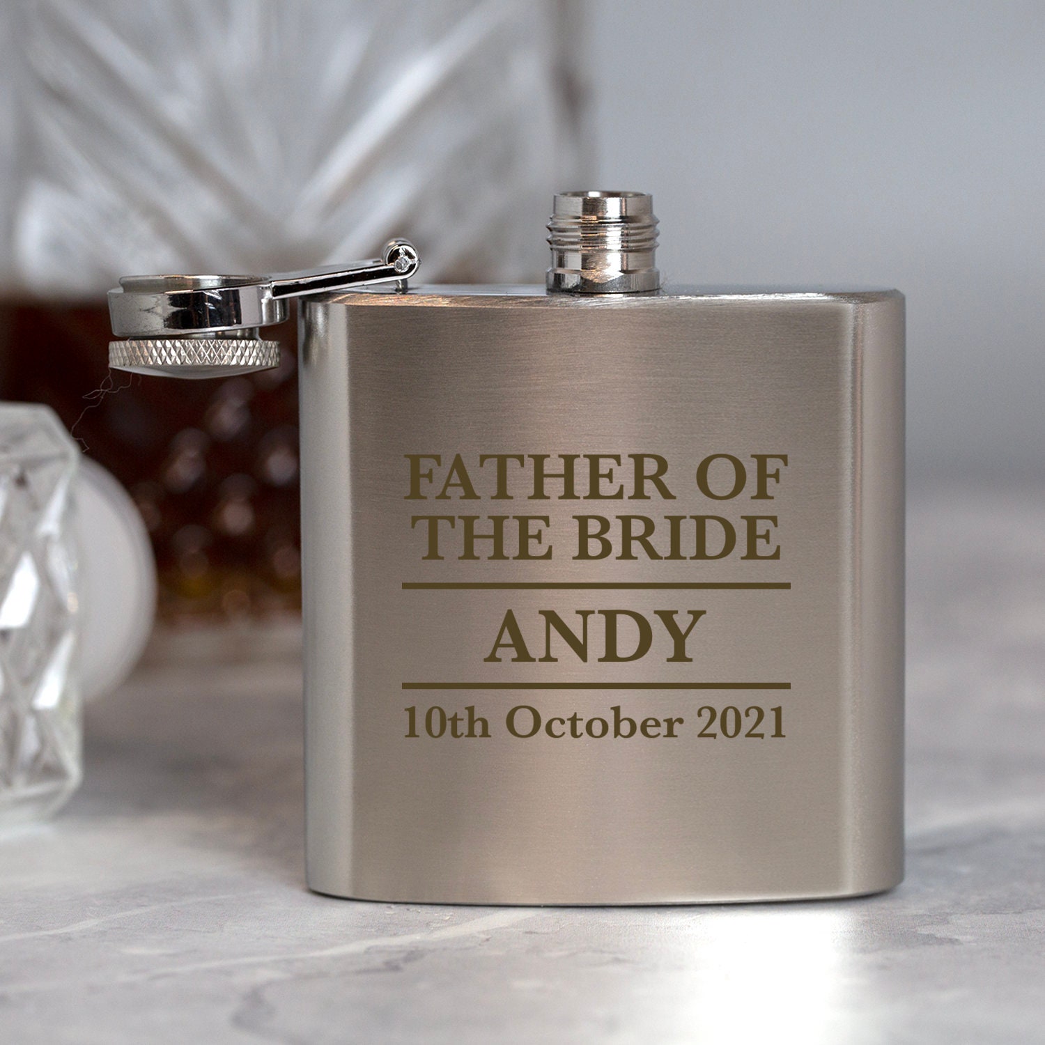 Personalised Hip Flasks Ideal For Wedding Favours Thank You Gifts Presents Token