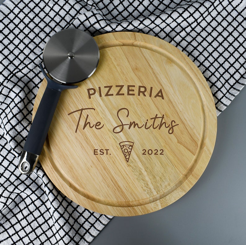 Personalised Pizzeria Large Round Pizza Board Chopping Gifts Ideas For Birthday Christmas Fathers Day Lover Lovers New Home House Warming image 3