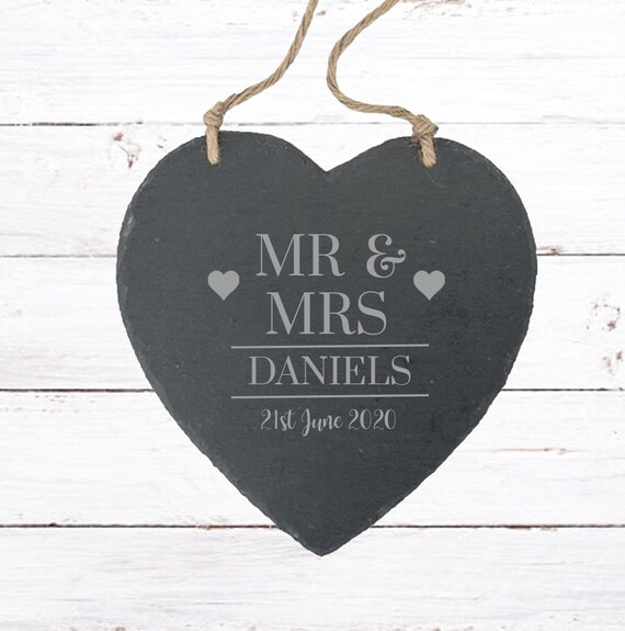 /& sra. Signo de placa de cuenta regresiva de Boda Personalizado Regalo de Compromiso pizarra Sr