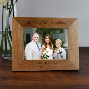 Personalised Our Daughter's Wedding Wooden Photo Frame 6x4 7x5 Landscape Gifts Ideas & For Mothers Day Father's day Thank You wedding Bride