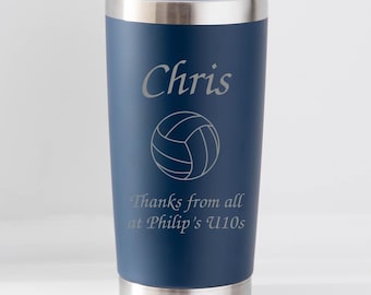 Personalised Netball Travel Cup Laser Engraved Gift For Coach Manager Player | Birthdays Christmas End Of Season Custom Name