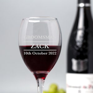 Vidrio personalizado de groomsman para regalos de boda Gracias Regalos Día simbólico