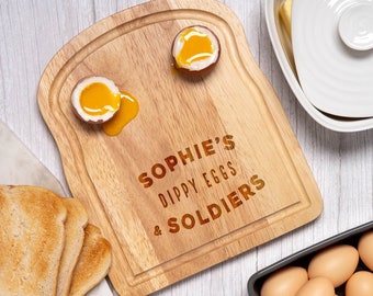 Personalised Dippy Eggs and Soldiers Breakfast Board
