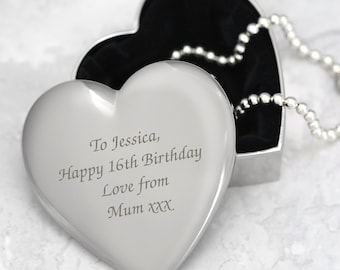 Personalised Any Message Heart Trinket Box Engraved Gifts Ideas Presents For Her Womens Girls Mum Birthday Christmas Mothers Day Valentines