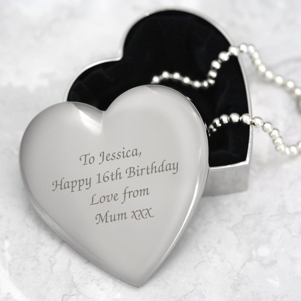 Gepersonaliseerd elk bericht Hart Snuisterijdoosje Gegraveerde geschenken Ideeën Cadeaus voor haar Womens Girls Mama Verjaardag Kerstmis Mothers Day Valentines