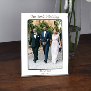 Personalised On Our Sons Son's Wedding Day Photo Picture Frame Gifts Ideas For Mother and & Father Of The Groom Presents Keepsakes image 1
